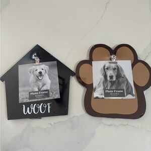Fur Baby Dog Woof Pet Easel And Clip Picture Frame Display Dog House Shaped Paw